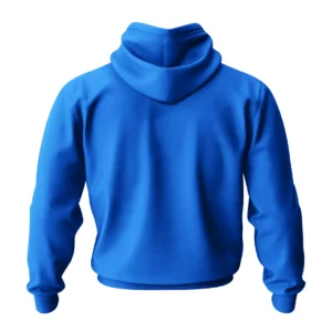 Zipper hoodie blue back view