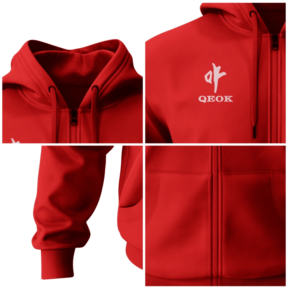 Zipper hoodie red details