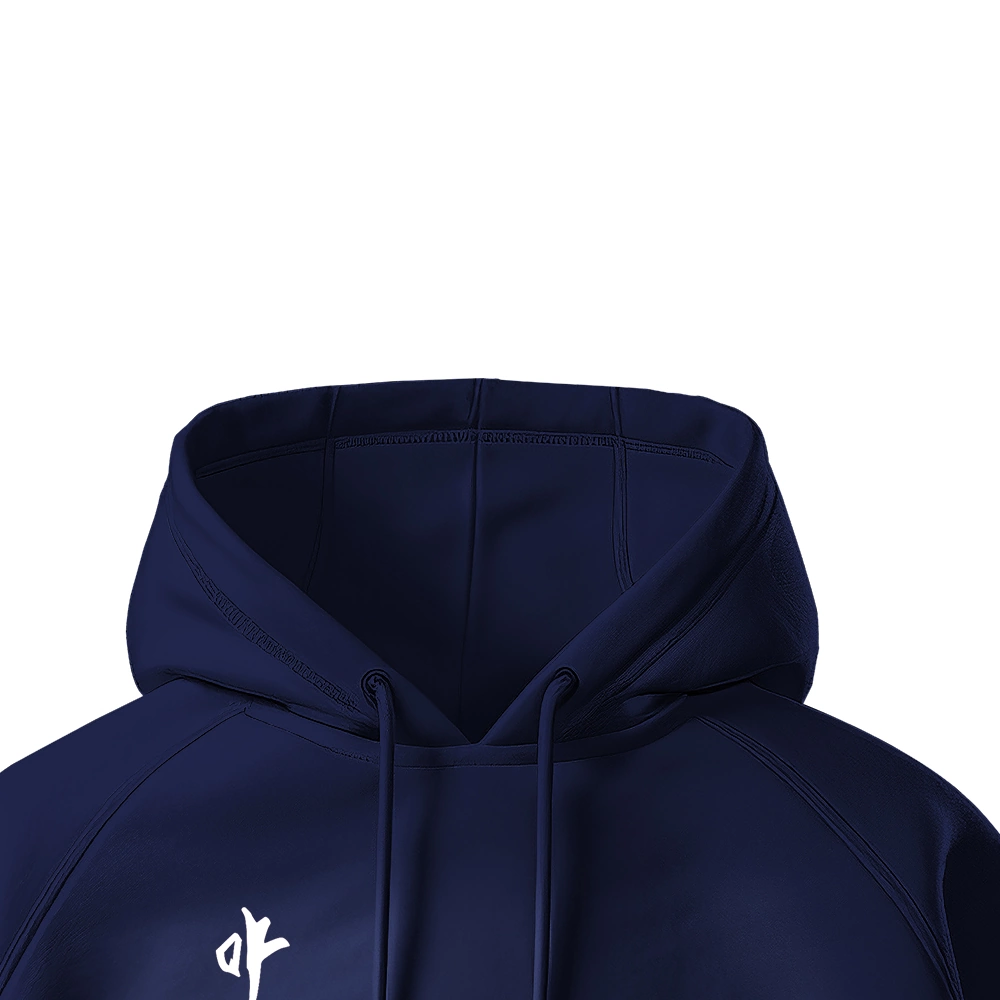 dark style blue hoodie collar