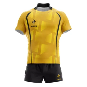 Custom Yellow Rugby Jersey Set for Men – Durable Quick-Dry Fabric, Personalized Name & Number, Team Match and Training Kit