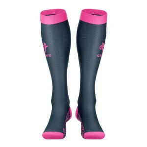 Custom Navy and Pink Soccer Socks – Breathable Stretch Knit with Cushioned Sole, Secure Fit Cuff, and Full Team Customization for Training & Match Play by QEOK