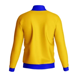 zip jacket track jacket yellow rib cuff back view