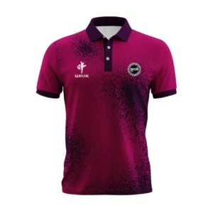 Custom Pink Gradient Polo Shirt with Speckled Graphic Design