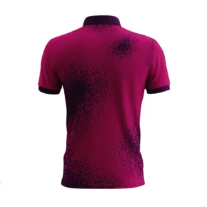 Back View of Custom Pink Gradient Polo Shirt